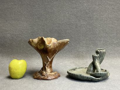 Bougeoirs et vide poche champignons en céramique...