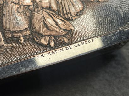 Deux petits coffrets en métal argenté à décor...