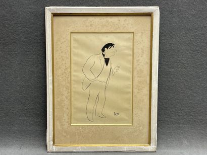 SEM (1863-1934) 
Elégant. 
Lithographie encadrée....