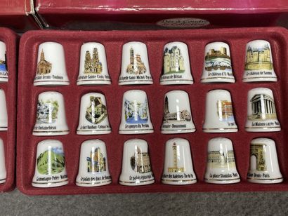 Collection de dès à coudre en porcelaine,...