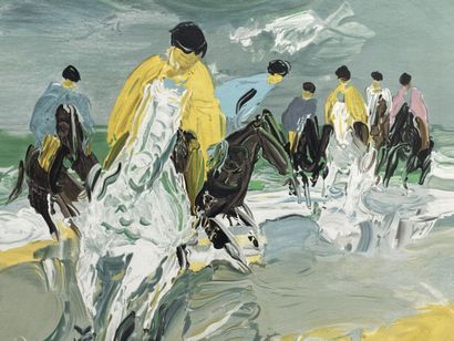 Roland LEFRANC (1931-2000)
Chevaux au bord...