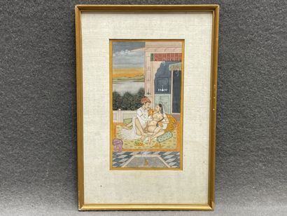 Miniature indienne érotique, XX°
20.5 x 10.5...