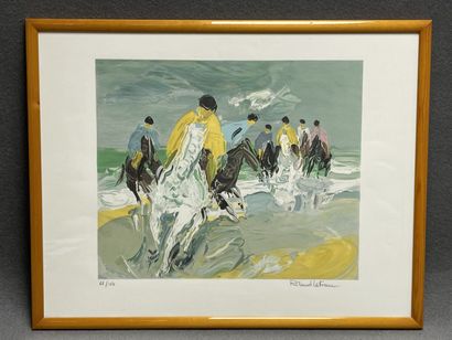 Roland LEFRANC (1931-2000)
Chevaux au bord...