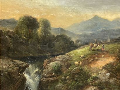 Ecole italienne fin XIX°
Le torrent.
huile...