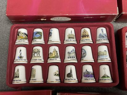 Collection de dès à coudre en porcelaine,...