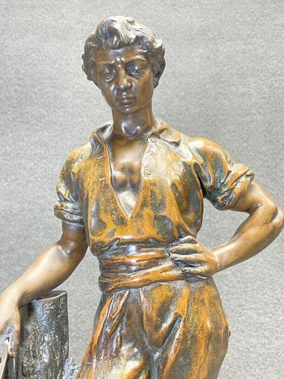 Julien CAUSSE (1869-1909). 
Statuette en...