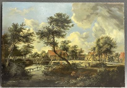 Ecole hollandaise fin XIX°
Le moulin.
huile...