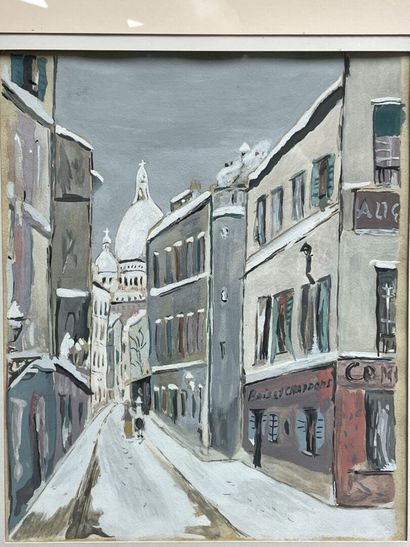 Ecole XX° d'après UTRILLO
Montmartre enneigé
Aquarelle...
