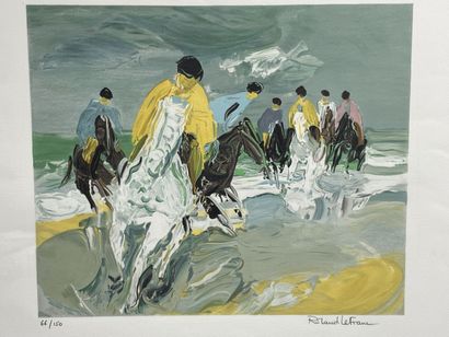 Roland LEFRANC (1931-2000)
Chevaux au bord...