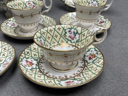 Partie de service à thé et café en porcelaine...