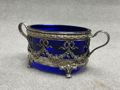 Petite jardinière en argent interieur verre...