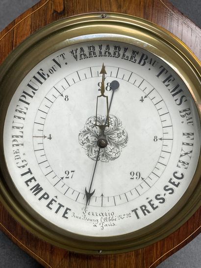 Baromètre thermomètre Ferrario en placage...