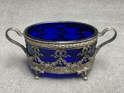 Petite jardinière en argent interieur verre...