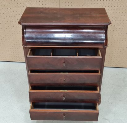 Commode de toilette dite chemin de fer, en...