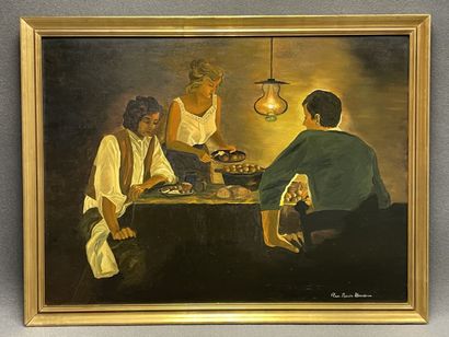 Rose Marie BONDOUX ( 1952) 
Scène Paysanne.
huile...