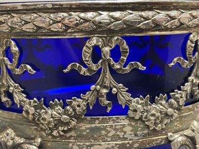 Petite jardinière en argent interieur verre...