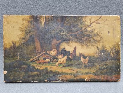 E. RICHLY
Les poules
huile sur toile Signée...