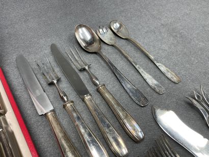 Ménagère de couverts en métal argenté, style...