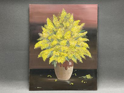 Rose Marie BONDOUX ( 1952) 
Bouquet de mimosas
huile...