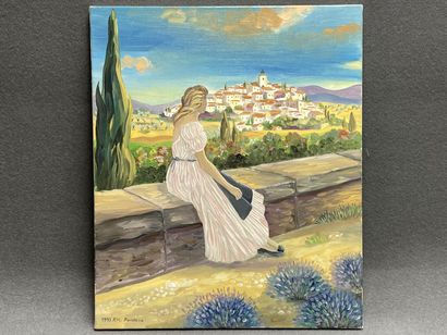 Rose Marie BONDOUX ( 1952) 
Femme devant...