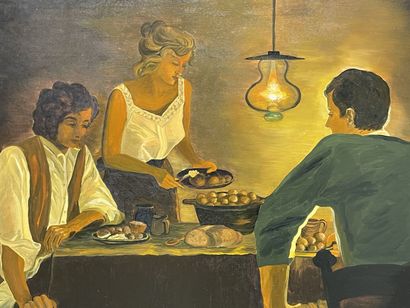 Rose Marie BONDOUX ( 1952) 
Scène Paysanne.
huile...