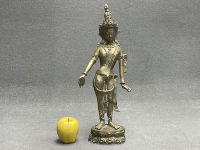 Divinité hindoue. 
sculpture en bronze. 
H....
