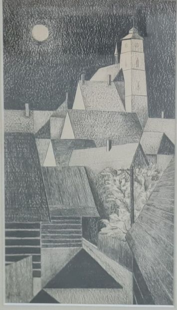 SMOLIK ( XX°)
Eglise de village.
Dessin au...