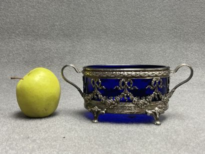 Petite jardinière en argent interieur verre...