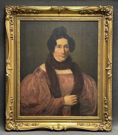 Ecole Française XIX°
Portrait de femme.
huile...