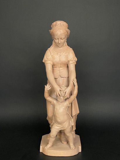 Jeune fille et enfant.
Grande épreuve en...