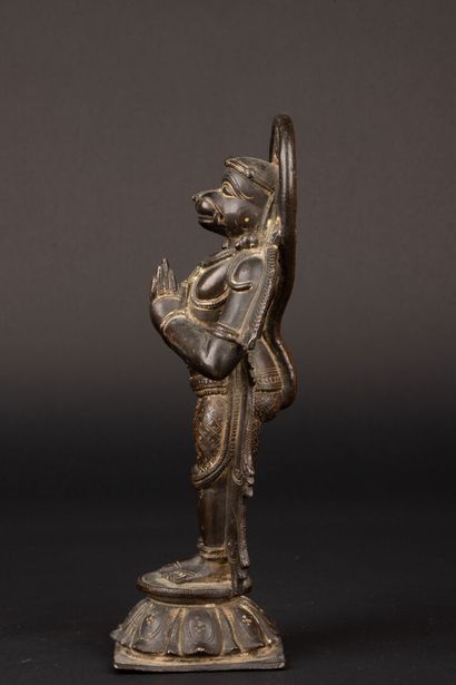 INDE du Sud - XIXe siècle. 
Hanumân
Statuette...