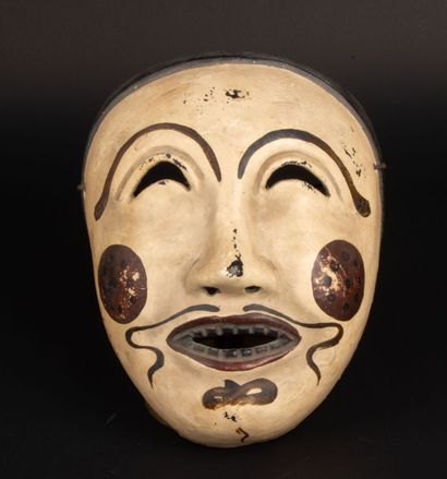 Masque japonais de théâtre No en papier mâché,...