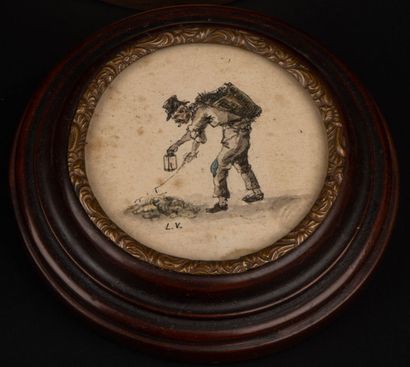 Sept dessins humoristiques originaux, dans...