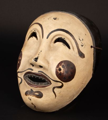 Masque japonais de théâtre No en papier mâché,...