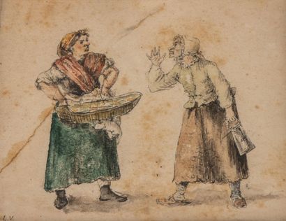 Sept dessins humoristiques originaux, dans...
