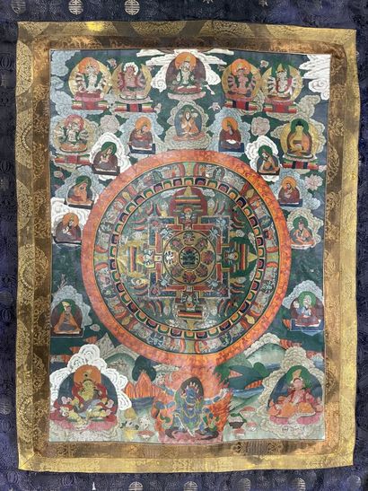 TIBET ou NEPAL début XX°
Thangka boudhiste...