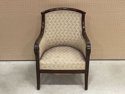 Bergère en acajou et placage d'acajou, pieds...