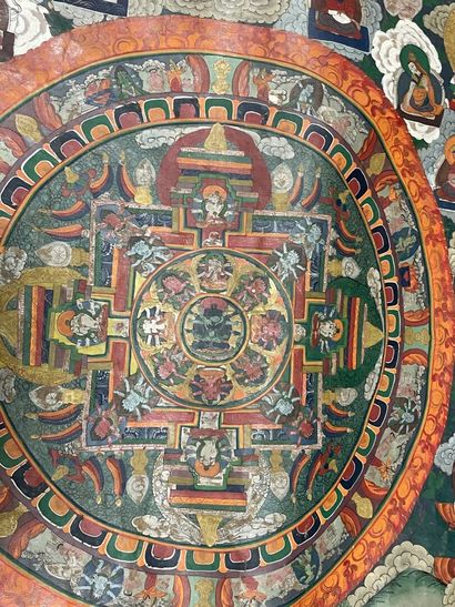 TIBET ou NEPAL début XX°
Thangka boudhiste...
