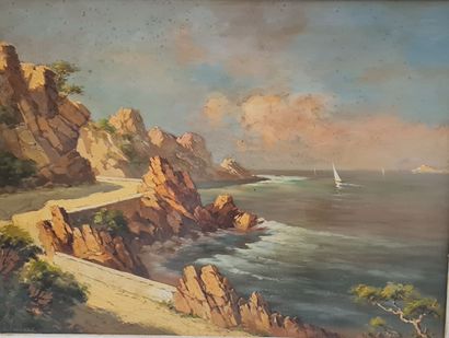 Lucien POTRONAT (1889-1974) 
Vue de la mer...