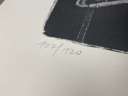 Lot de trois lithographies modernes, dont
-...