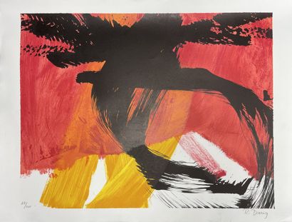 Lot de trois lithographies modernes, dont
-...