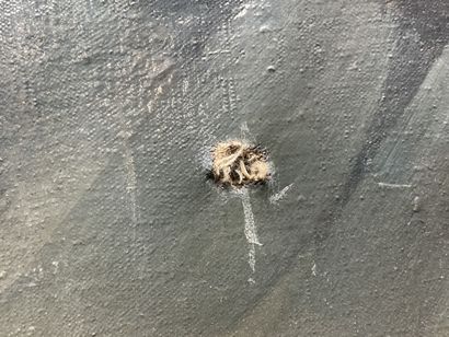 Eglise. 
huile sur toile. 
60 x 80 cm. 
trous...
