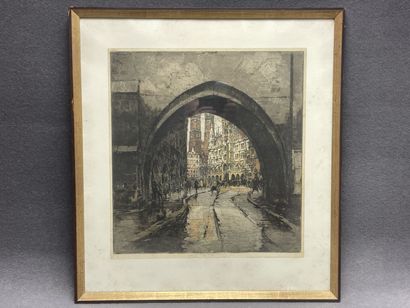 Luigi KASIMIR (1881-1962)
Vue de Munich.
Eau-forte,...