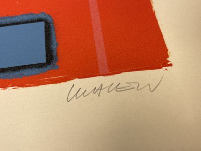 Lot de trois lithographies modernes, dont
-...