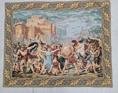 Tapisserie mécanique à décor de bataille...