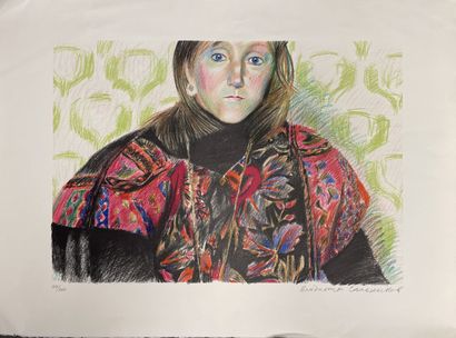 Lot de trois lithographies modernes, dont
-...