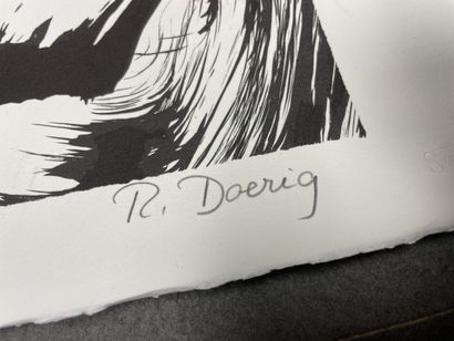 Lot de trois lithographies modernes, dont
-...