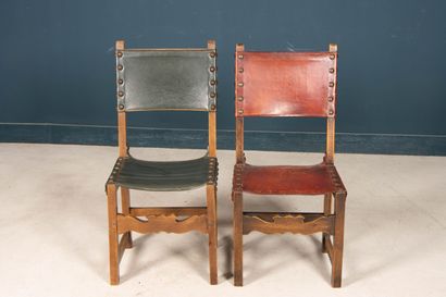 Six chaises en noyer.
Style du XVIe siècle
H....