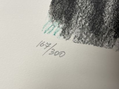 Lot de trois lithographies modernes, dont
-...