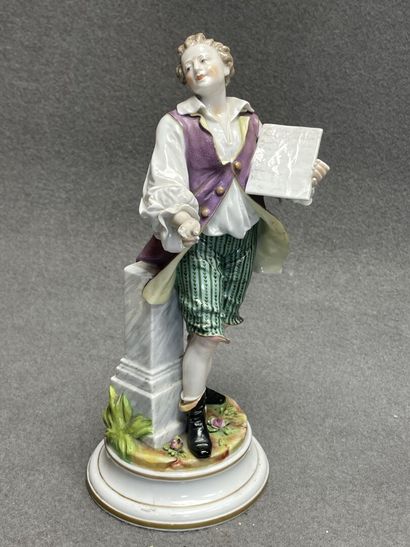 Deux sculptures en porcelaine allemande :...